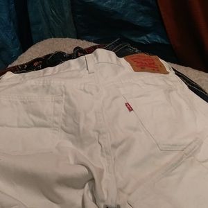 White 501 levis button fly. Never worn
